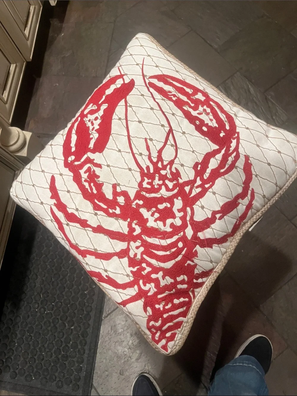 Indoor outdoor lobster pillow